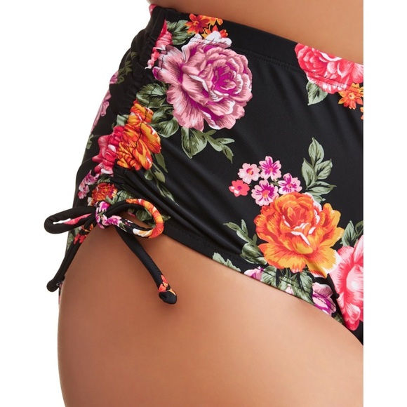 Terra & Sky Womens Plus Size Black Floral Swimsuit Bikini Bottom Size 5X - Picture 2 of 7
